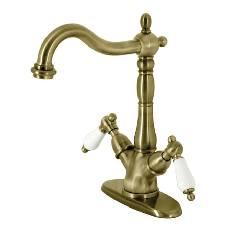 Kingston Brass KS1493PL Vessel Sink Faucet, Antique Brass KS1493PL